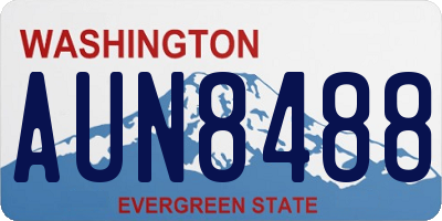 WA license plate AUN8488