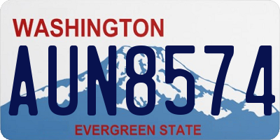 WA license plate AUN8574