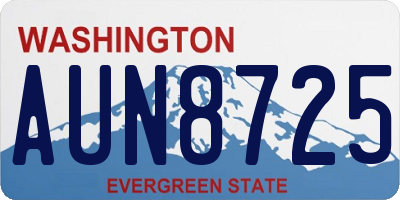 WA license plate AUN8725