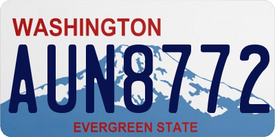 WA license plate AUN8772