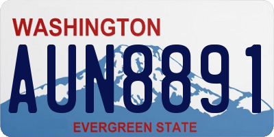 WA license plate AUN8891