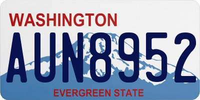 WA license plate AUN8952
