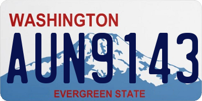 WA license plate AUN9143