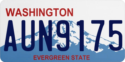 WA license plate AUN9175