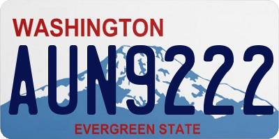 WA license plate AUN9222