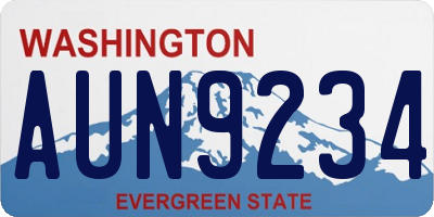 WA license plate AUN9234