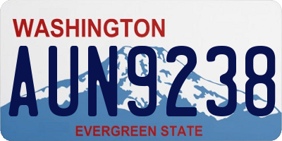 WA license plate AUN9238