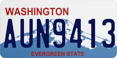 WA license plate AUN9413