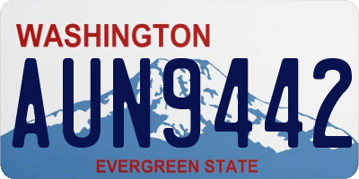 WA license plate AUN9442