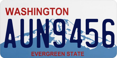 WA license plate AUN9456