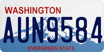 WA license plate AUN9584