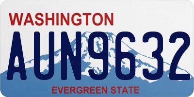 WA license plate AUN9632