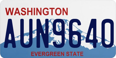 WA license plate AUN9640