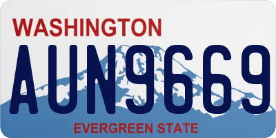 WA license plate AUN9669