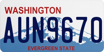WA license plate AUN9670