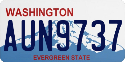 WA license plate AUN9737
