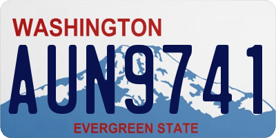 WA license plate AUN9741
