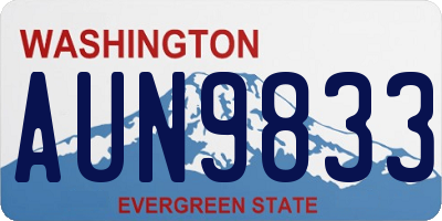 WA license plate AUN9833
