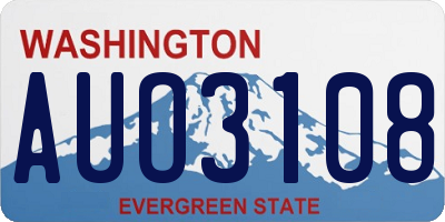 WA license plate AUO3108