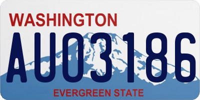WA license plate AUO3186