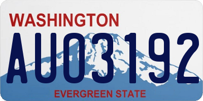 WA license plate AUO3192