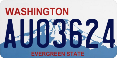 WA license plate AUO3624