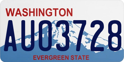 WA license plate AUO3728