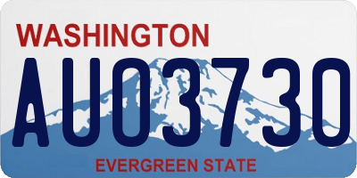 WA license plate AUO3730