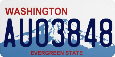 WA license plate AUO3848