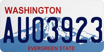 WA license plate AUO3923