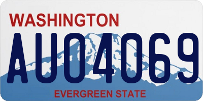 WA license plate AUO4069