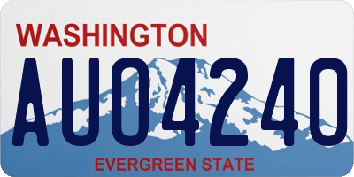 WA license plate AUO4240