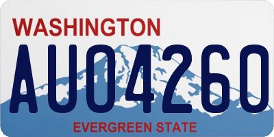 WA license plate AUO4260