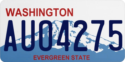 WA license plate AUO4275