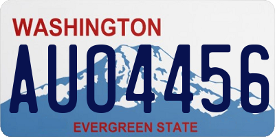 WA license plate AUO4456