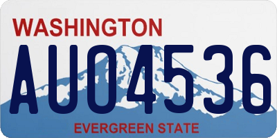 WA license plate AUO4536
