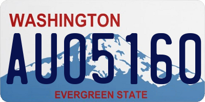 WA license plate AUO5160