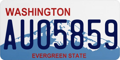 WA license plate AUO5859