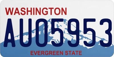 WA license plate AUO5953