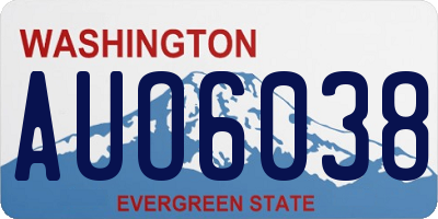 WA license plate AUO6038