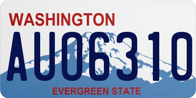 WA license plate AUO6310