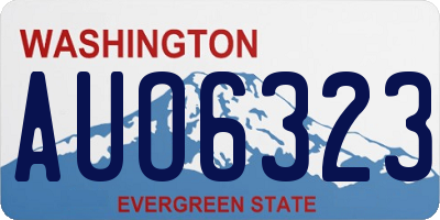 WA license plate AUO6323