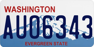 WA license plate AUO6343