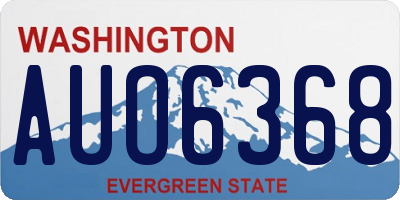 WA license plate AUO6368
