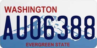 WA license plate AUO6388
