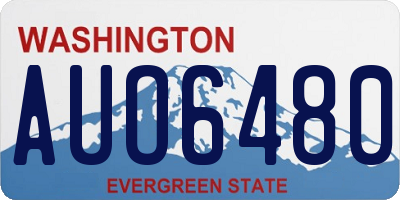 WA license plate AUO6480