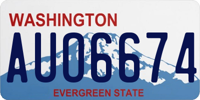 WA license plate AUO6674