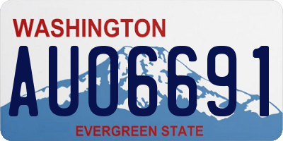 WA license plate AUO6691