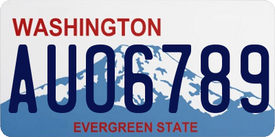 WA license plate AUO6789