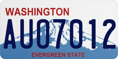 WA license plate AUO7012